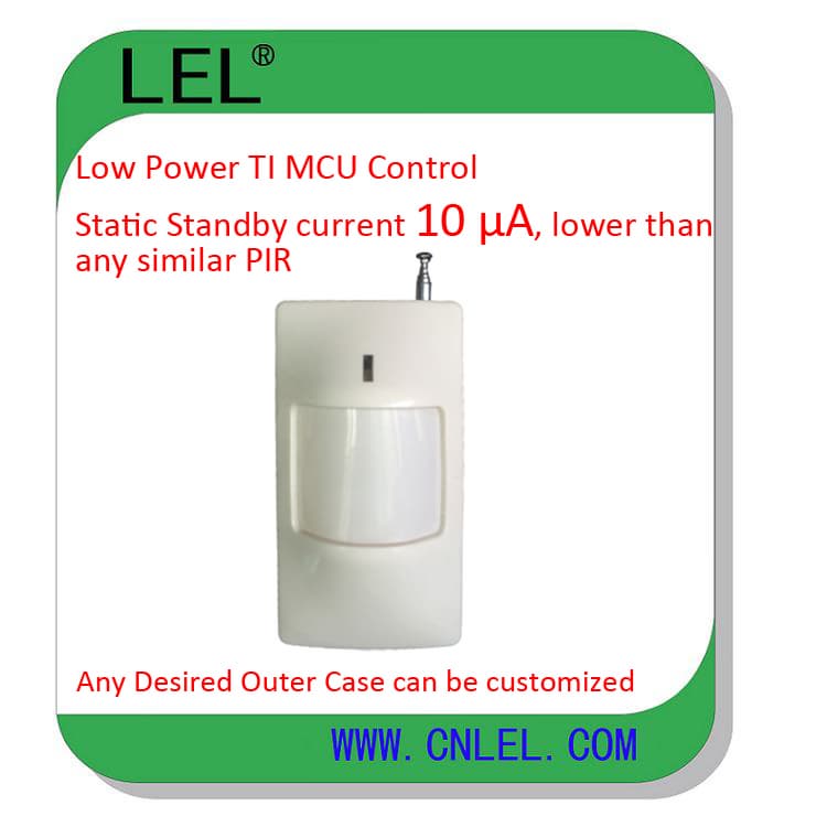 Wireless PIR motion detector with low standby current